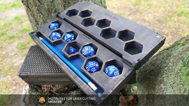 Dice Box - 7 Dice & Pen Holder