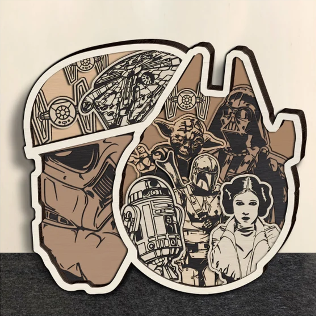 Star Wars Stormtrooper and Falcon Layered Art