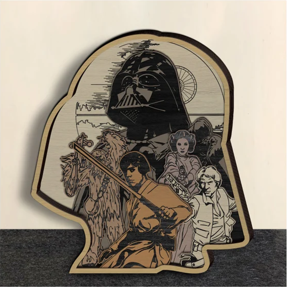 Star Wars Vader and Heros Layered Art
