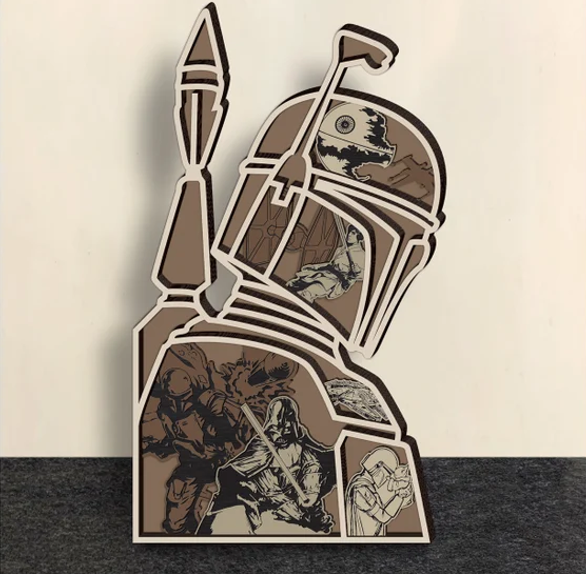 Star Wars Boba and Vader Layered Art