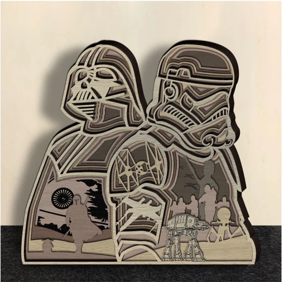 Star Wars Vader and Stormtrooper Layered Art