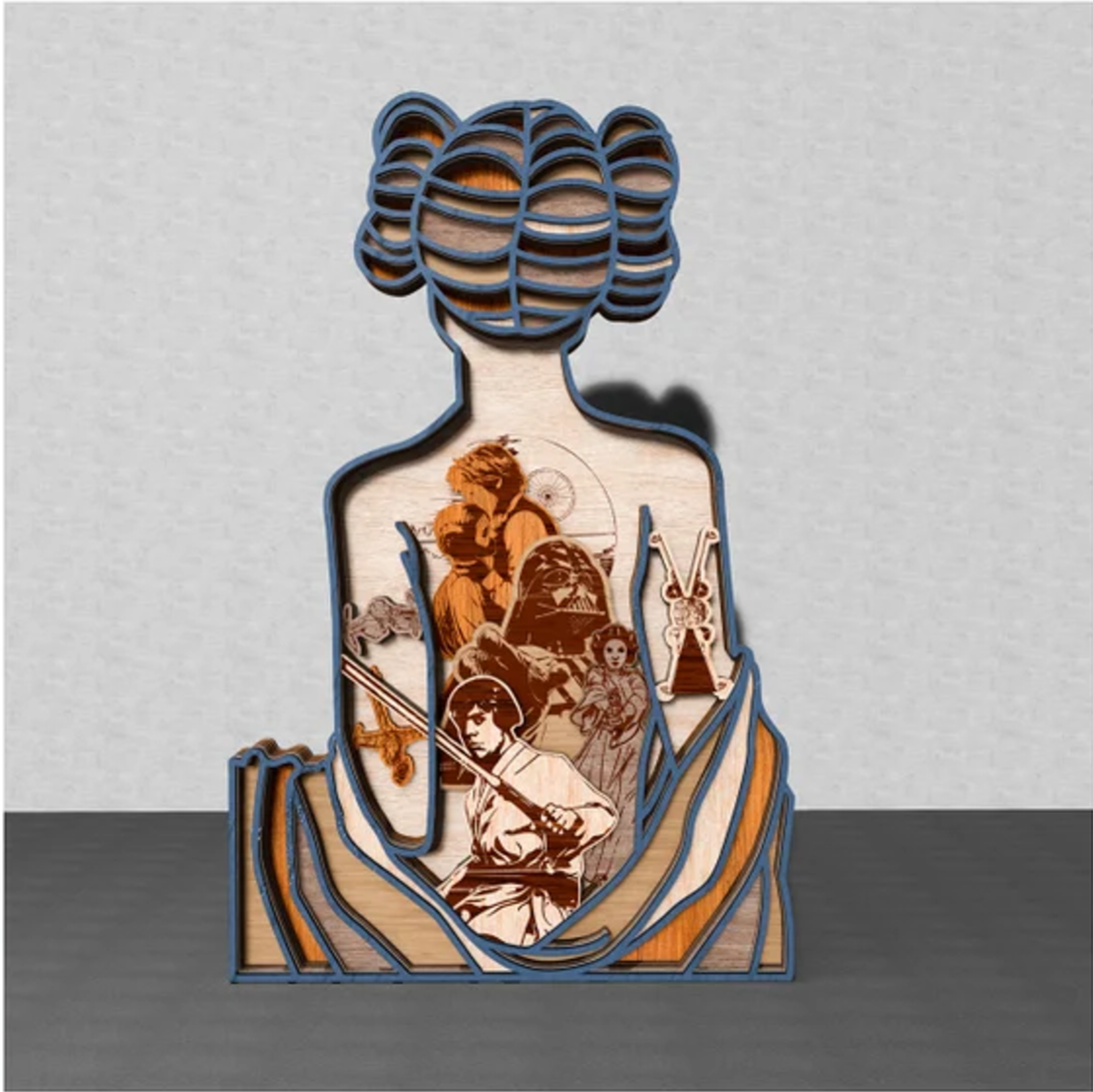 Star Wars Leia's Tattoos Layered Art