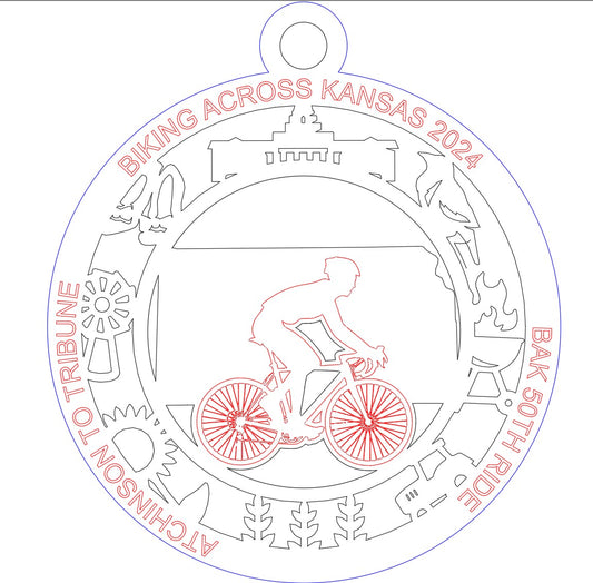 Biking Across Kansas 50th Ride Ornament