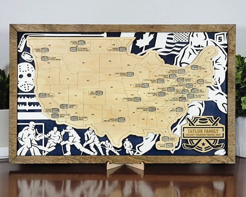 Sport Stadium Travel Map - Hockey