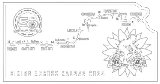 Biking Across Kansas 50th Ride Plaque