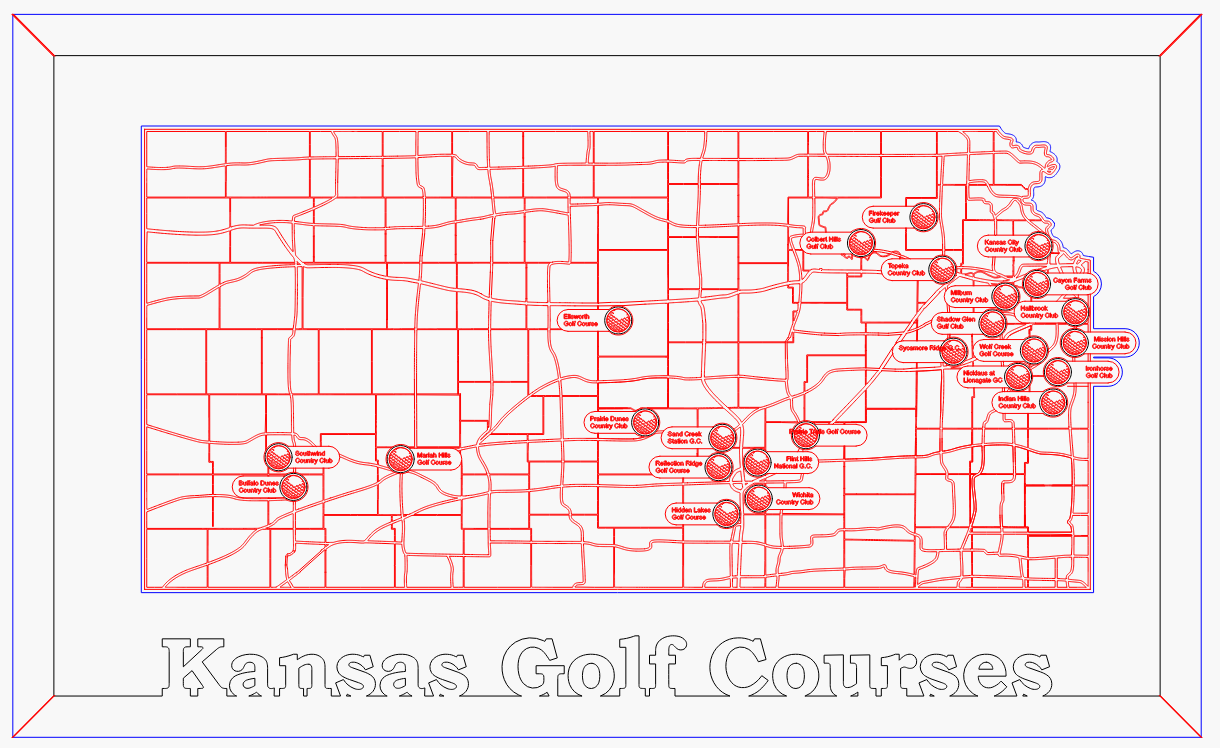 Kansas Travel Map - Golf Courses
