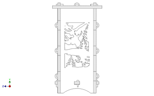 Lantern - 4-Sided - Deer & Bears
