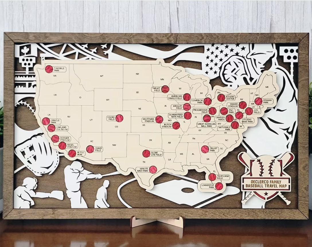 Sport Stadium Travel Map - Baseball