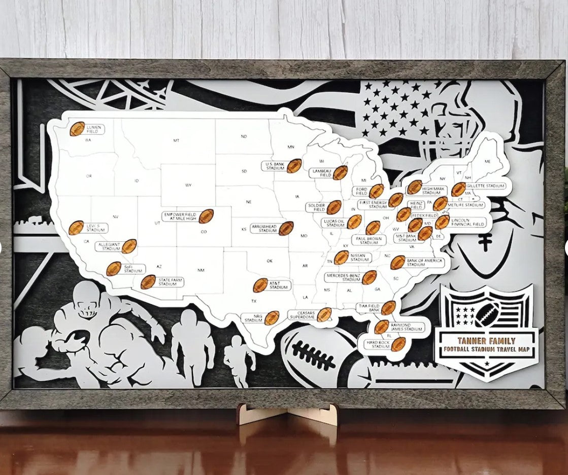 Sport Stadium Travel Map - Football