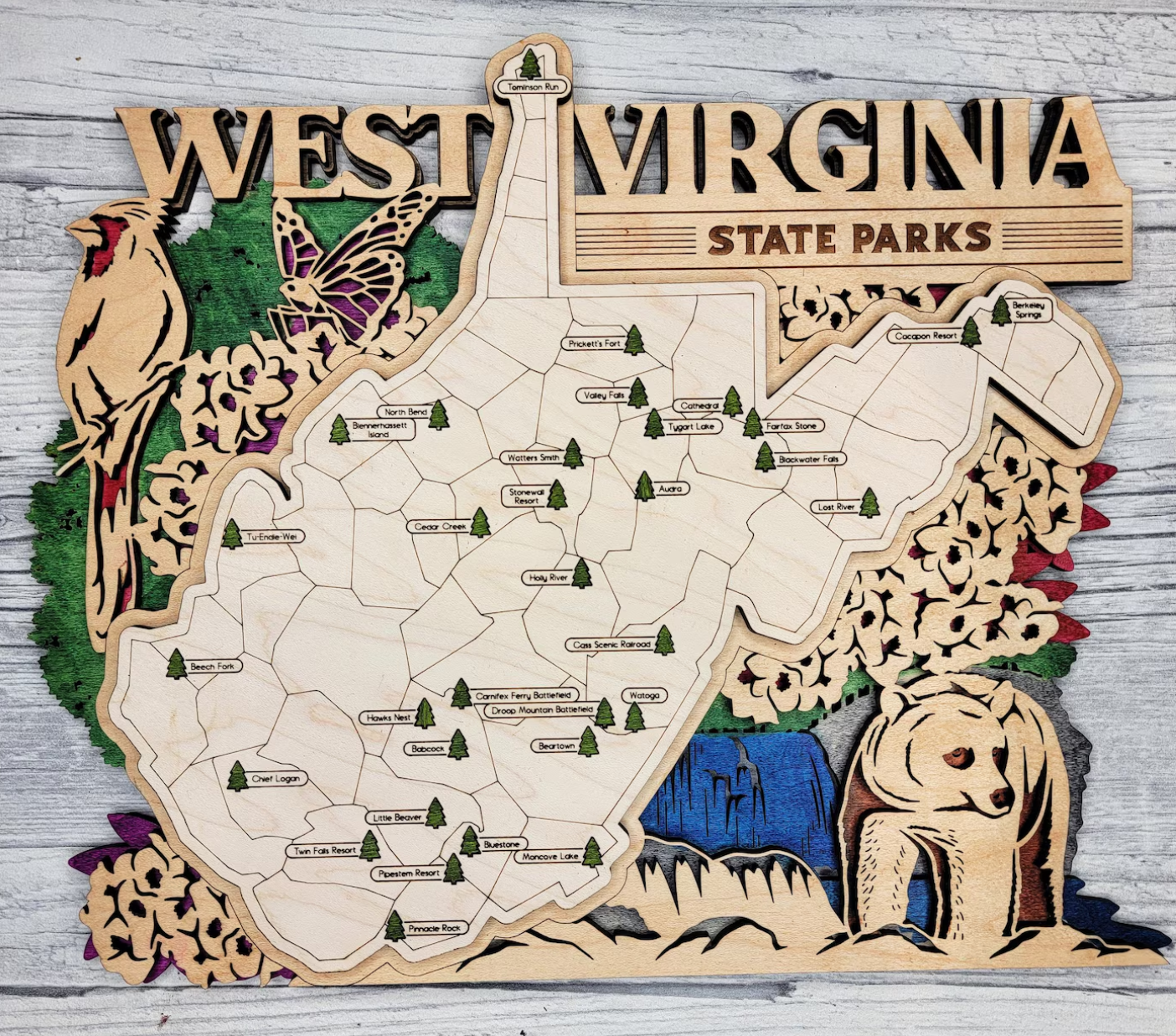 State Parks Travel Map - West Virginia
