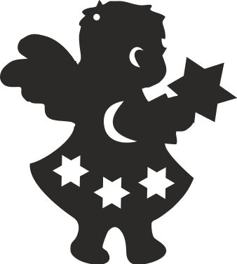 Angel Ornament #3 - Single Layer - 4"