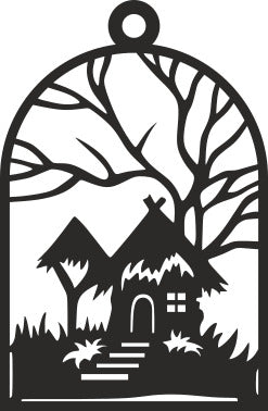 Ornament - Framed House - 4"