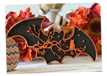 Halloween Wall Art - Bat and Cat