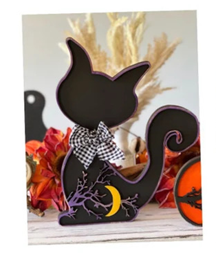 Halloween Wall Art - Cat and Moon