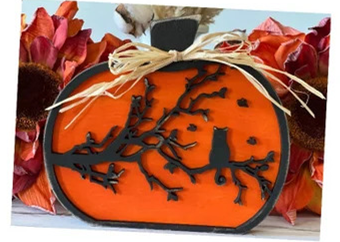 Halloween Wall Art - Pumpkin and Cat