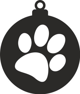 Ornament - Round 8 - Paw Print - 4"