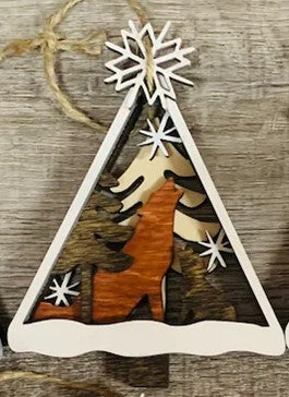 Ornament - Tree & Wolf - 5 Layer