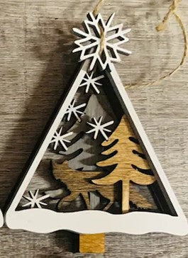 Ornament - Tree & Fox - 5 Layer
