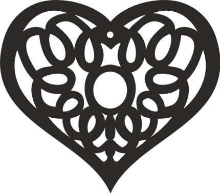 Ornament - Heart - Lace 1 - 4"