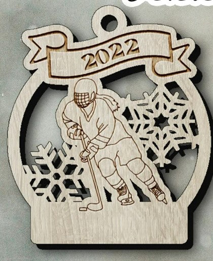 Ornament - Hockey Ornament - 3 Layer - Female 1