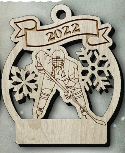 Ornament - Hockey Ornament - 3 Layer - Female 1