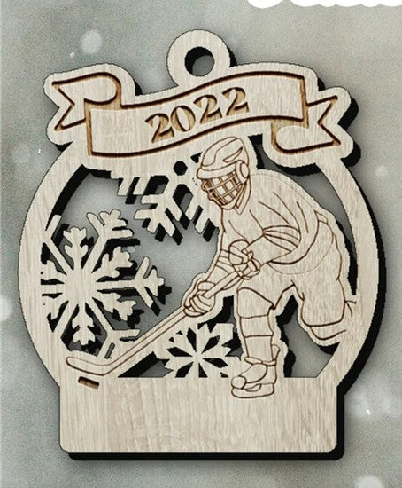 Ornament - Hockey Ornament - 3 Layer - Male 1