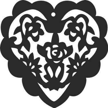 Ornament - Heart - Lace 3 - 4"