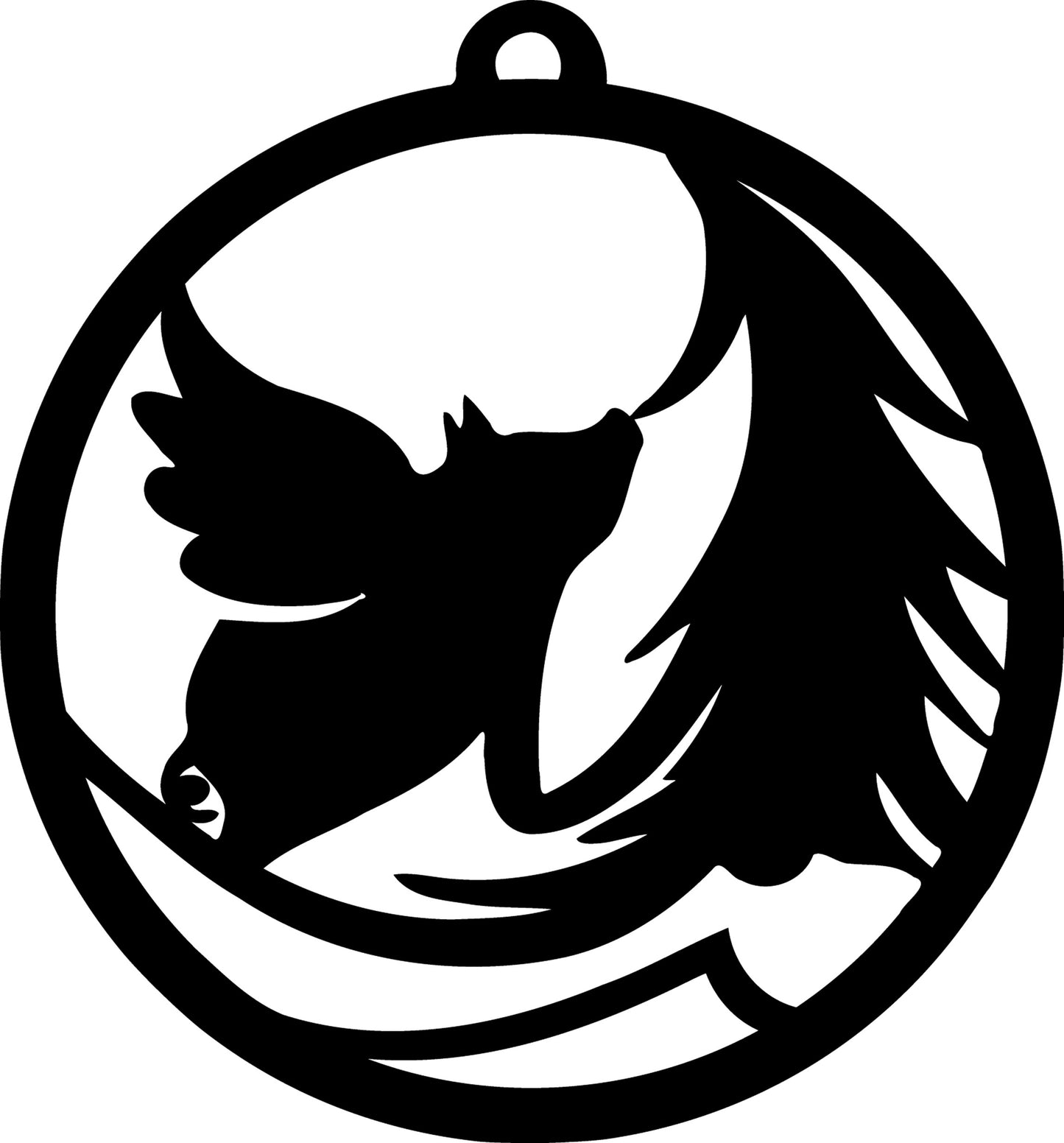 Ornament - Round 29 - Angel Pig - 4"