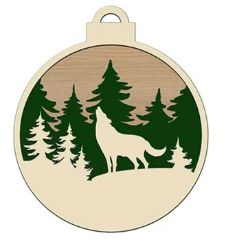 Ornament - Round 46 - Wolf - 4 Piece