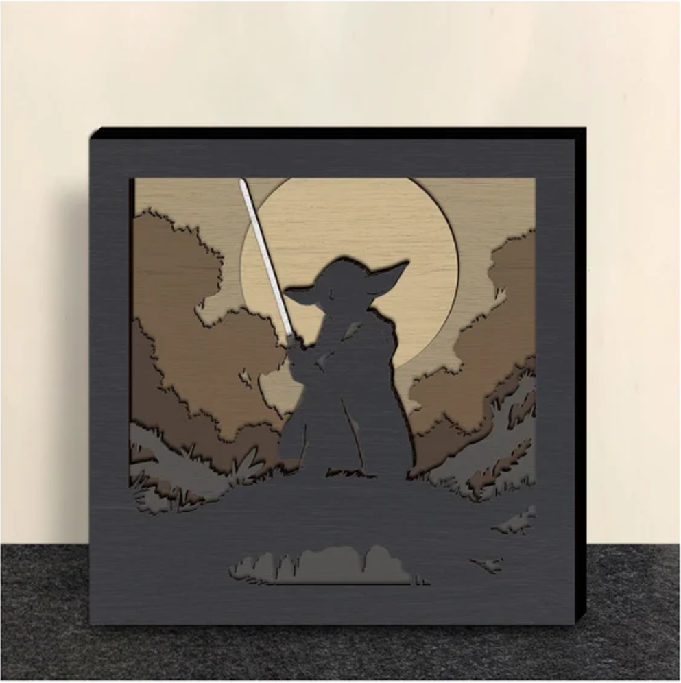 Star Wars Yoda Layered Art