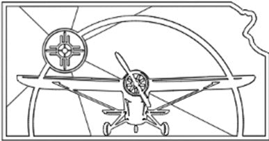 Kansas with Wichita Flag and Hi-Wing Airplane