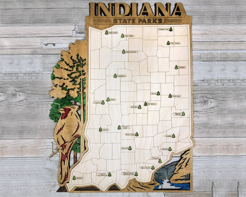 State Parks Travel Map - Indiana