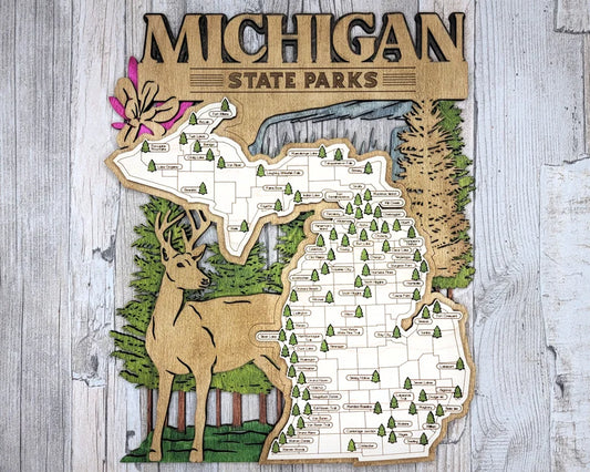 State Parks Travel Map - Michigan