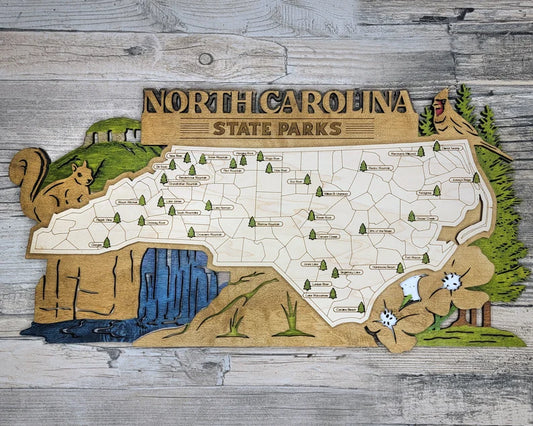 State Parks Travel Map - North Carolina