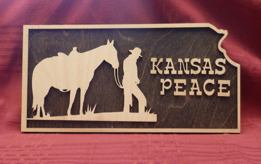 Kansas Cowboy Plaque - Peace