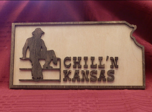 Kansas Cowboy Plaque - Chill'n