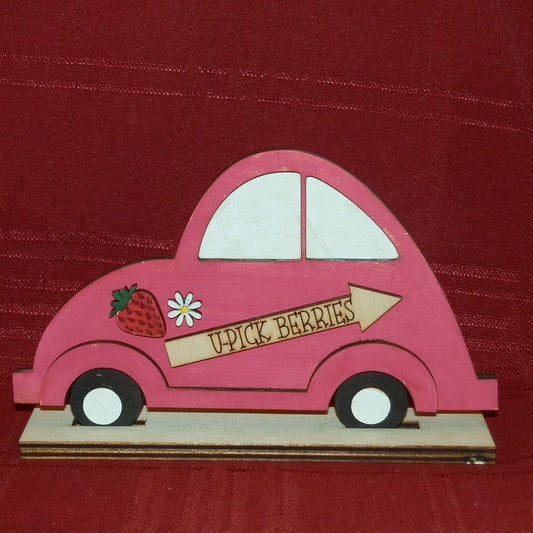 Wood Art - Strawberry VW Bettle