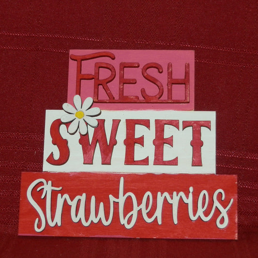 Wood Art - Strawberry 3 tired Plaque