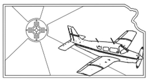 Kansas with Wichita Flag and Piper