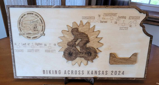 Biking Across Kansas 50th Ride Plaque - Large