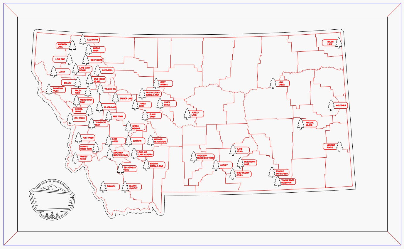 Monatana State Parks Travel Map