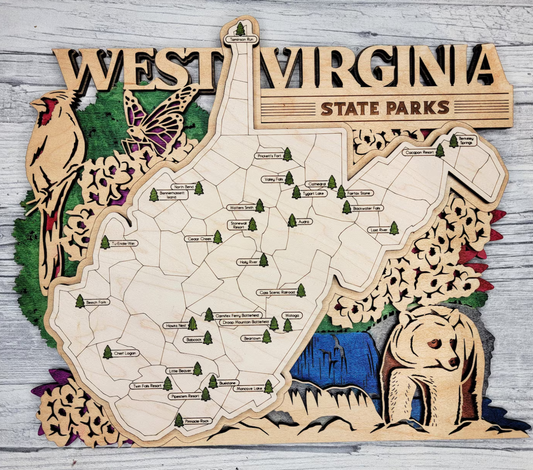 State Parks Travel Map - West Virginia