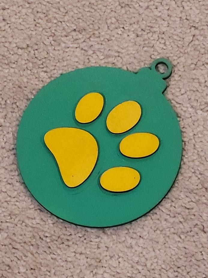 Ornament - Paw - Painted