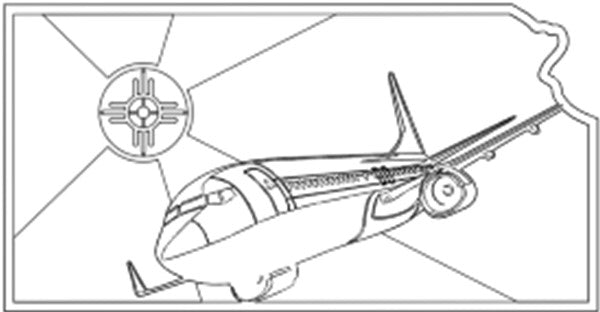 Kansas with Wichita Flag and B737