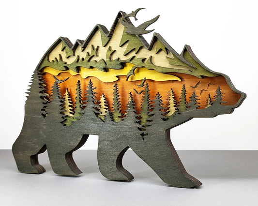Wood Art - Bear w/ Forest