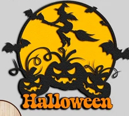 Halloween Wall Art - Witch and Jack-O-Lantern