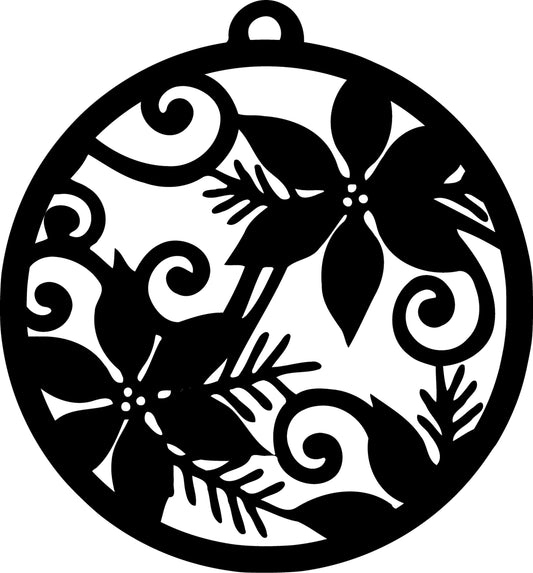 Ornament - Round 20 - Flowers 1 - 4"