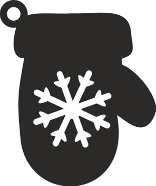 Ornament - Mitt - Snowflake - 4"