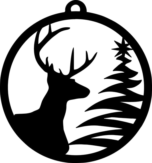Ornament - Round 27 - Deer 1 - 4"