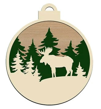Ornament - Round 44 - Moose - 4 Piece